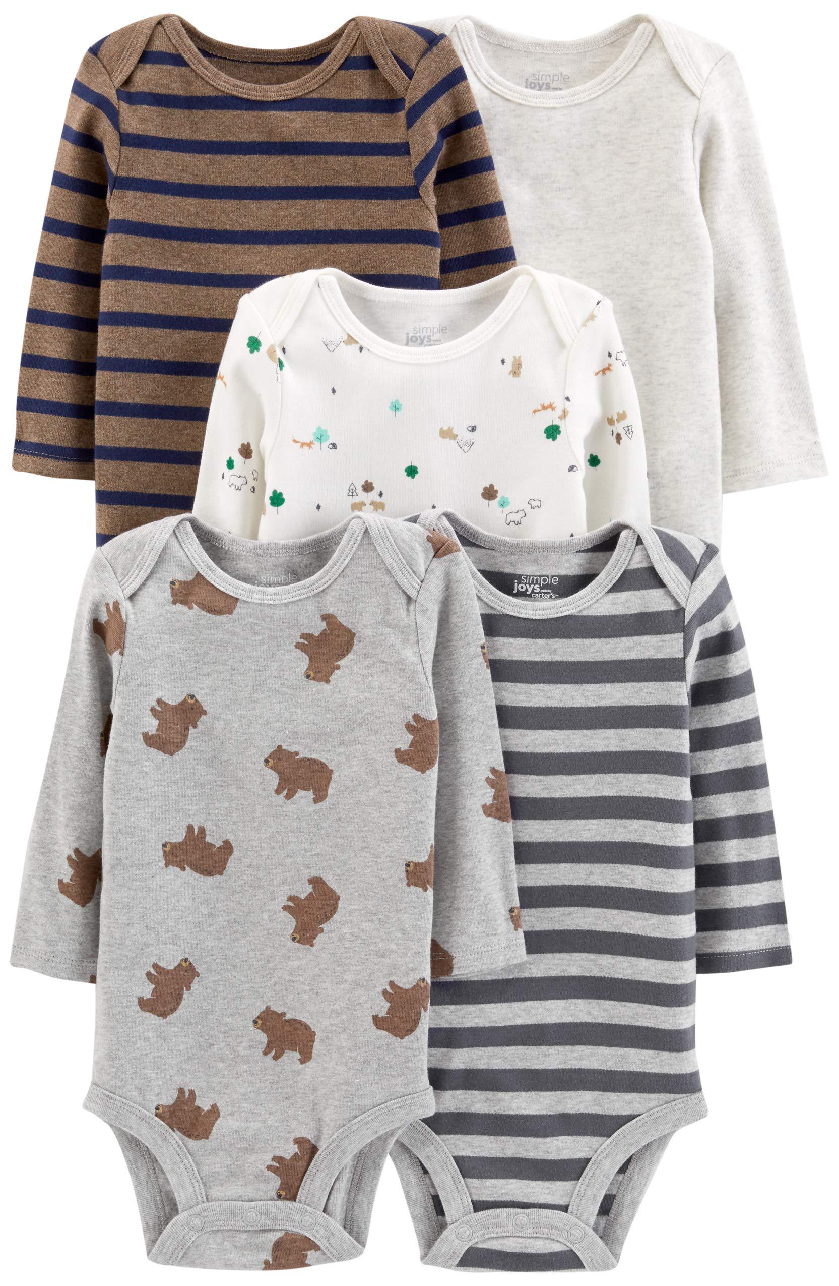 Body Pacote com 5 bodies de manga comprida Simple Joys by Carter’sUnisex Bebê